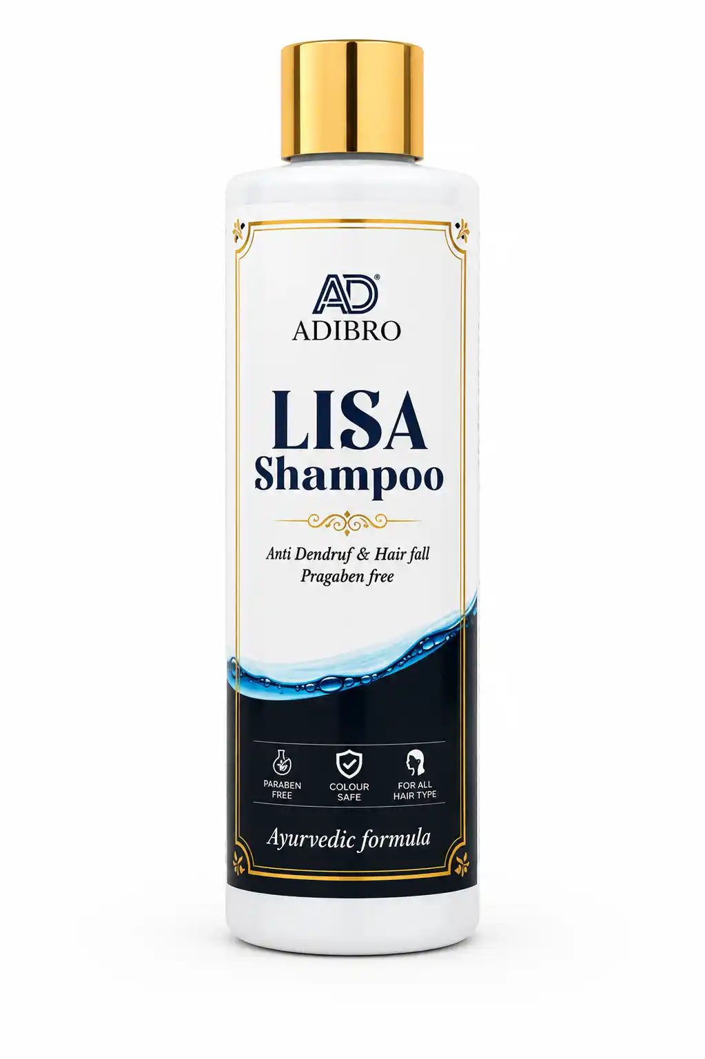 ADIBRO LISA Shampoo for Hair Fall & Dandruff Control | Ayurvedic Herbal Shampoo for Men & Women